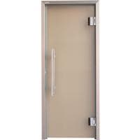 Дверь стеклянная Grandis GS 680х1890 коробка алюминий Anodize Brasch, Сатин (Matelux) 8мм, петли спр в #REGION_NAME_DECLINE_PP#